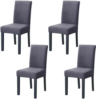 Obrázek produktu pro 4ks/sada krytů židlí Stretch Universal Jídelní židle Elastický kryt židle, Kryty židlí Odnímatelný moderní ochranný kryt pro kryt Banquet Party Hotel (tmavě šedá)