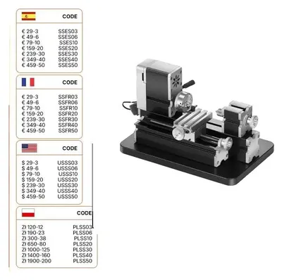 Produktbild von Mini-Metall-Drehmaschine, 36W Leistung, 20000 U/min Geschwindigkeit