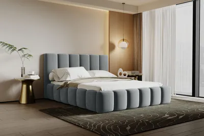 Produktbild von MR GROUP Polsterbett mit Bettkasten ohne Matratze CAPRI 200x200 cm Stauraumbett Holzlattenrost Doppelbett trinity 14 - hellgrau