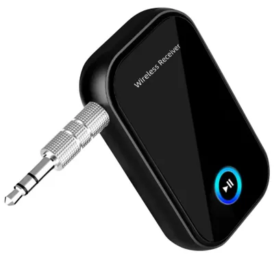 Produktbild von Siltcon® Bluetooth Receiver BT 5.0 – 3,5 mm AUX Bluetooth Empfänger, Freisprecheinrichtung, USB-C, Schwarz