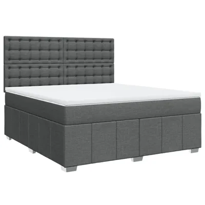 Produktbild von vidaXL Boxspringbett mit Matratze Dunkelgrau 180x200 cm Stoff