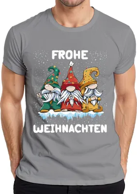 Produktbild von Frohe Weihnachten Gnome Wichtel Schweden - Weihnachten Weihnachtsgeschenk Christmas Herren T-Shirt, Grau, XXL