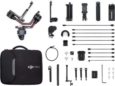 Zdjęcie produktu dla DJI RS 2 Pro Combo, Ręczny stabilizator do kamery, Czarny, 1/4", Uniwersalne, 360°, 0 - 360°