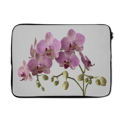 Produktbild von MuchoWow® Laptop Hülle 13 Zoll Orchideen auf grauem Hintergrund Laptoptasche - Laptophülle - Sleeve - Rundumschutz