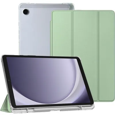Image de Coque pour Samsung Galaxy Tab A9 (8,7 Pouces) Protection Antichoc Silicone Renforcé avec Porte-Stylet - Vert