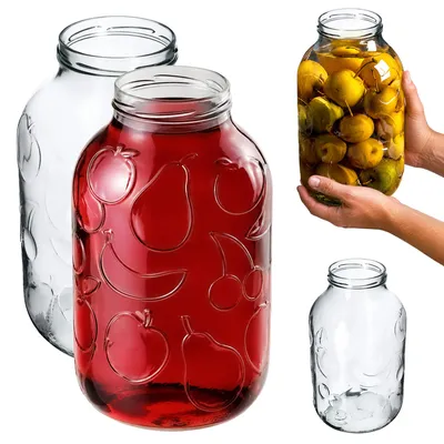 Produktbild von KADAX Weckgläser 5l, Einmachglas zum Einlegen, Einkochgläser für Schraubdeckel, Sturzglas, Marmeladenglas, Vorratsglas, Konservenglas, Rundgläser (Ohne Deckel, 2 Stück)