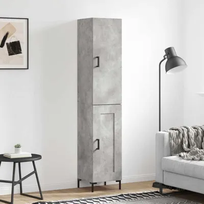 Obrázek produktu pro vidaXL Highboard concrete grey 34,5x34x180 cm odvozený dřevěný výrobek