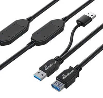 Produktbild von MediaRange Aktives USB-Verlängerungskabel, USB 3.0, 15m, sw