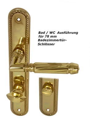 Produktbild von Türbeschlag Florenz LS WC Messing poliert Türdrücker Türklinke
