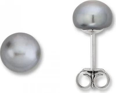Produktbild von Ohrstecker Süßwasser-Zuchtperle 925/- Silber rhodiniert 7,0-7,5 mm