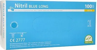 Produktbild von "Medi-Inn®" Handschuhe Nitril puderfrei "Long" blau Größe S