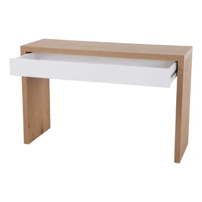 Produktbild von SVITA ANGULAR Schreibtisch mit Schublade Schminktisch 120x40x76 cm Eiche-Weiß