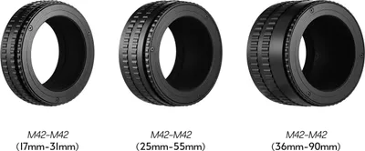 Image de Adaptateur d'objectif M42 Jusqu'à M42 Bague d'adaptation h?licoïde 36 Mm-90 Mm Tube de prolongation macro pour l'objectif à monture avec alliage d'aluminium Usinage de pr?cision CNC (M42-M42(17-31))
