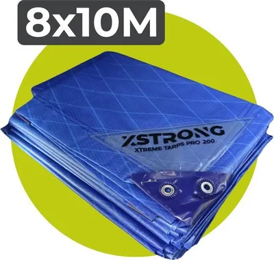 Immagine prodotto di Xstrong Pro 200 - Telone - 8x10 - Verde - Impermeabile e resistente ai raggi UV - Telone a 3 strati a strati incrociati