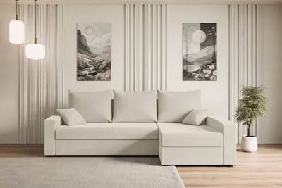 Produktbild von ALTDECOR Ecksofa mit Schlaffunktion und Bettkasten Corner Sofa Bett Eckcouch Couch L-Form Schlafcouch Ausziehbar Wohnlandschaft Schlafsofa Cauchsofa ALESIA-L -231x140x90 cm Beige