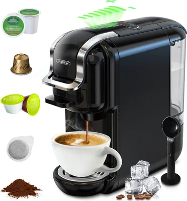 Produktbild von HiBREW H2B 5-in-1-Multikapsel-Kaffeemaschine für Espresso, für heiße und kalte Getränke,kaltes Aufguss Kaffeemaschine , Schwarz