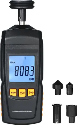 Productafbeelding van Digitale toerenteller, handzaam contacttoerenteller voor motoren, LCD-snelheidsmeter, toerenteller (RPM), testapparaat voor elektrische machines om de rotatiesnelheid te meten, geschikt voor de auto-industrie