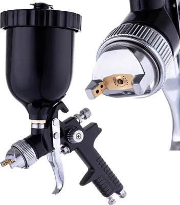Zdjęcie produktu dla Pistolet natryskowy hvlp do pistoletu natryskowego 1,7 mm czarny zbiornik 600 ml