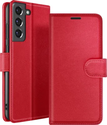 Image de Zanaé, Portefeuille Etui Galaxy S21 FE 5G Avec fermeture magnétique Poche pour carte, Rouge