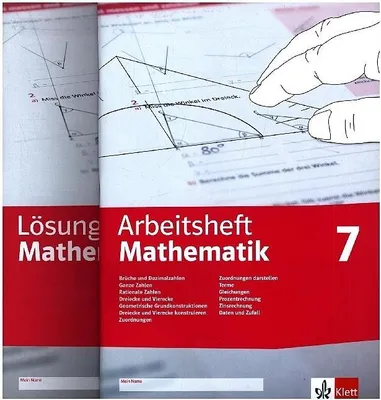 Produktbild von Arbeitsheft Mathematik 7. Brüche, Dezimalzahlen, Terme, Gleichungen, Zuordnungen, Prozent- und Zinsrechnung, Dreiecke, Vierecke, Daten, Zufall