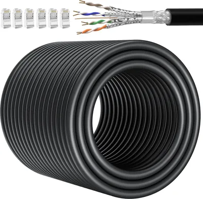 Zdjęcie produktu dla Kabel Ethernet 60m Cat 7 SFTP 10Gbps 600MHz do sieci LAN czarny