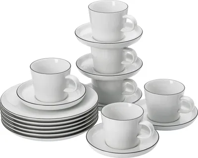 Produktbild von Kaffee-Set 18-tlg. - CUCINA COLORI SCHWARZ / BLACK - Arzberg - 42100-671167-28485