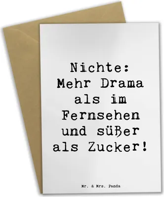 Produktbild von Mr. & Mrs. Panda Grußkarte Spruch Nichte Freude - Weiß - Geschenk, Verwandtschaft, einladungskarten, weihnachtskarten, Süß, Weihnachten, Persönlichkeit, Liebe, Familie