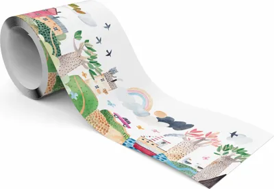 Produktbild von Muralo Selbstklebende Bordüre Tapetenbordüre für Kinderzimmer Bäume Gebäude Aquarell