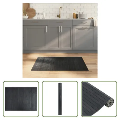Produktbild von The Living Store Teppich Rechteckig Grau 70x100 cm Bambus