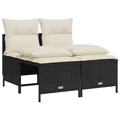 Obrázek produktu pro vidaXL 4dílná zahradní sedací souprava s polštáři Black Poly Rattan