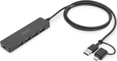 Produktbild von DIGITUS USB 3.0 Hub 4-Port, Slim Line