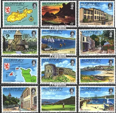 Produktbild von Briefmarken GB - Alderney 1983 Mi 1-12 (kompl.Ausg.) Jahrgang 1983 komplett postfrisch Ansichten