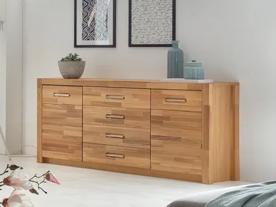 Produktbild von Sideboard >Leduc II< in Wildeiche aus Metall - 163x78x40cm (BxHxT)