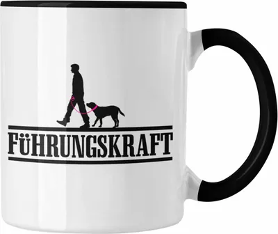 Produktbild von Trendation - Führungskraft Tasse Hundebesitzer Hundebesitzerin Geschenk Gassi Gehen Hunde Tasse Herrchen (Schwarz)