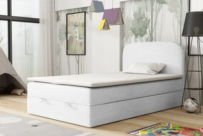 Produktbild von VELAR Boxspringbett mit bettkasten "BOUCLE 3", 120 cm, Weiß