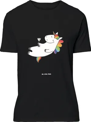 Produktbild von Mr. & Mrs. Panda T-Shirt Einhorn Cocktail - Schwarz - Geschenk, Geburtstag, Caipirinha, Oversize, Freundin, Tshirt, Party, Einhörner, Spruch, Unicorn, Lustiges, Shirt
