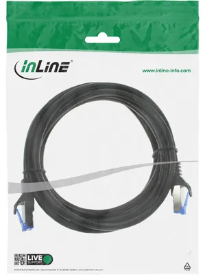 Produktbild von InLine Patchkabel, Cat.6A, S/FTP, PE outdoor, schwarz, 3m, 3 m, Cat6a, S/FTP (S-STP), RJ-45, RJ-45, Schwarz