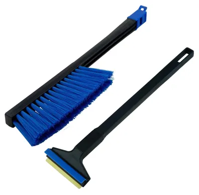 Productafbeelding van IJskrabber auto - Sneeuwborstel auto - Messing - 37 cm - Zwart en blauw