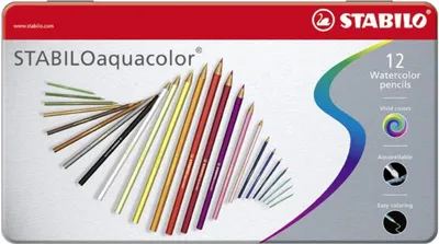 Produktbild von STABILO aquacolor Aquarell-Farbstift - 12er Metalletui