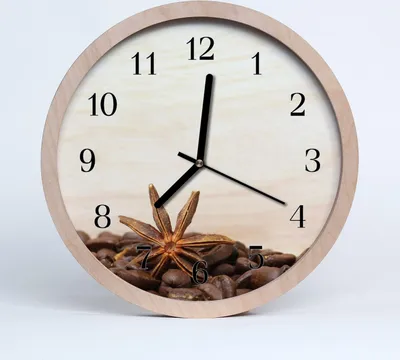 Produktbild von Holzuhr 20fi cm wanduhr - Kaffeebohnen