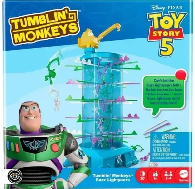 Produktbild von Mattel Games S.O.S. Affenalarm Disney Pixar Toy Story 5 Buzz Lightyears Spiel für Kinder und Familien, Brettspiel, Feinmotorik (Geschicklichkeit), 5 Jahr(e), 30 min