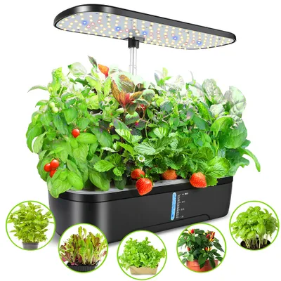 Produktbild von 12 Hydroponický pěstební systém Smart Garden s 20W LED lampou na rostliny a 4L vodní nádrží Indoor Home Herb Garden Greenhouse Auto Germination Kit