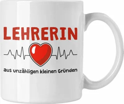 Produktbild von Trendation - Lehrerin Geschenk Tasse Geschenkidee Lustig Danke Sprüche Dankeschön Grundschule Grundschullehrerin (Weiß)