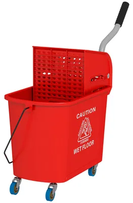 Produktbild von HOMCOM Putzwagen Putzeimer Eimer Fahreimer Reinigungswagen Systemwagen Rot