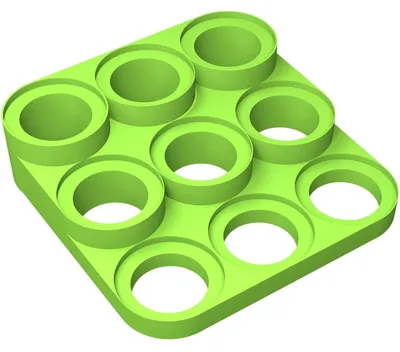 Immagine prodotto di Espositore per miniature con basi da 58 mm, verde, 9 scomparti