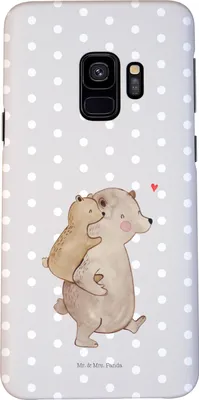 Produktbild von Mr. & Mrs. Panda Samsung Galaxy S9 Handyhülle Papa Bär - Grau Pastell - Geschenk, Vatertag, Geburtstag, Hülle, Cover, Handy Schutzhülle, Muttertag, Case