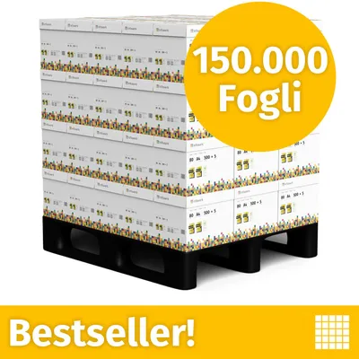 Immagine prodotto di NUOVO: Infowerk Carta per stampanti e fotocopie 150000 fogli 60 x 2500 A4 Premium Bianco brillante CIE 160 Vincitrice del test Certificata PEFC