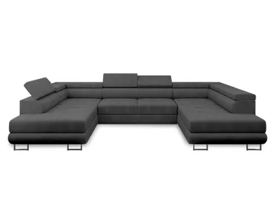 Produktbild von Sofa Couchgarnitur Sofagarnitur ALMA U mit Schlaffunktion und Bettkasten Wohnlandschaft Couch Polsterecke Eckcouch Polstergarnitur 15 Farben