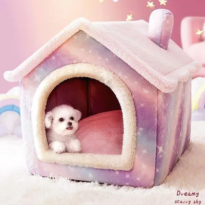 Produktbild von Famanu Katzenhaus Warmes Plüsch Katzeniglo - Waschbares Hundebett mit Abnehmbarem Kissen