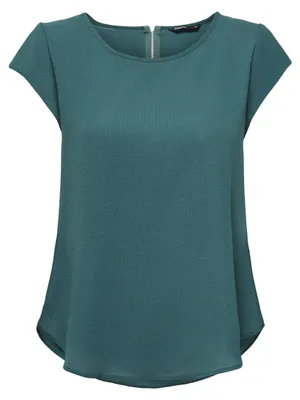 Produktbild von ONLY Damen Einfarbige Kurzarm Bluse Basic Rundhals Ausschnitt Blusen T-Shirt Blo